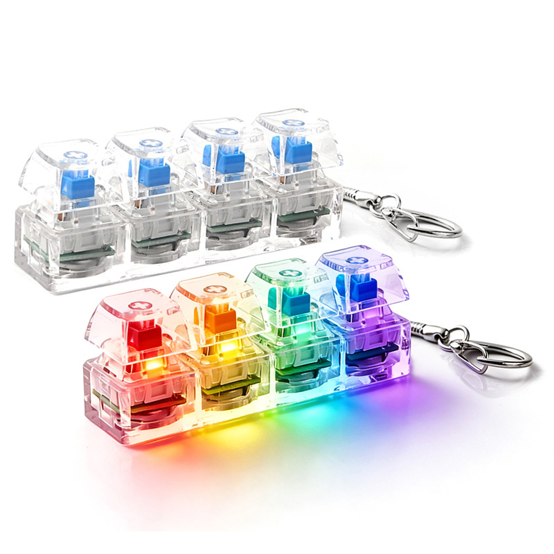 Office Tech Gadgets - 4Keys Mechanical Keyboard Keychain Finger Button
