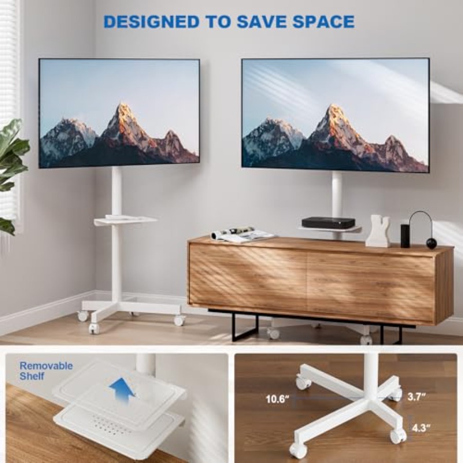 Mobile TV Stand for 23-65 Inch - Flat Panel Mount Tilt reseña y precio