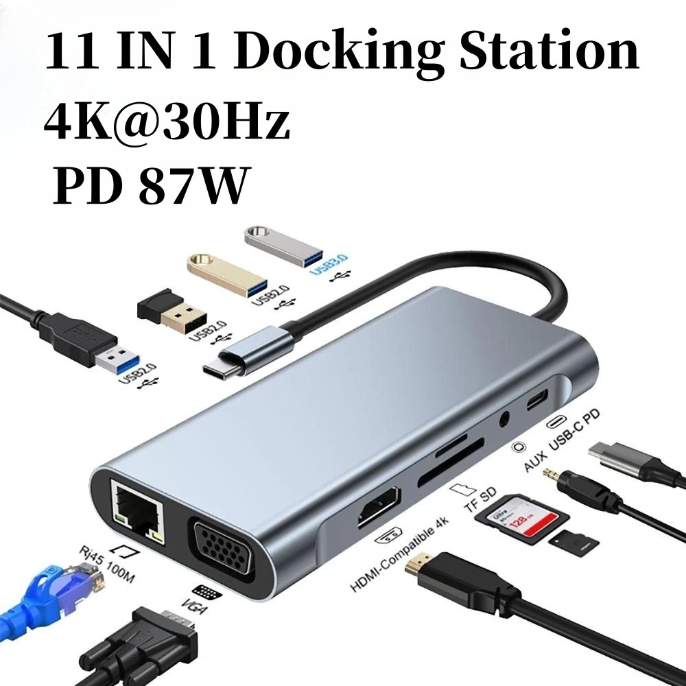 4/7/8/11in1 Docking Hub 4K USB - Docking Station Usb C reseña y precio