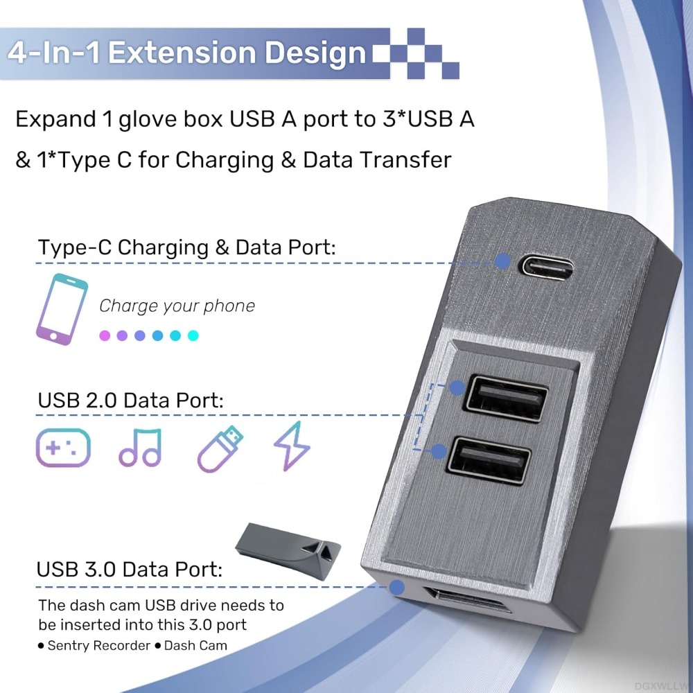 Plug and Play 4 Port Glovebox  - Docking Station Usb C reseña y precio