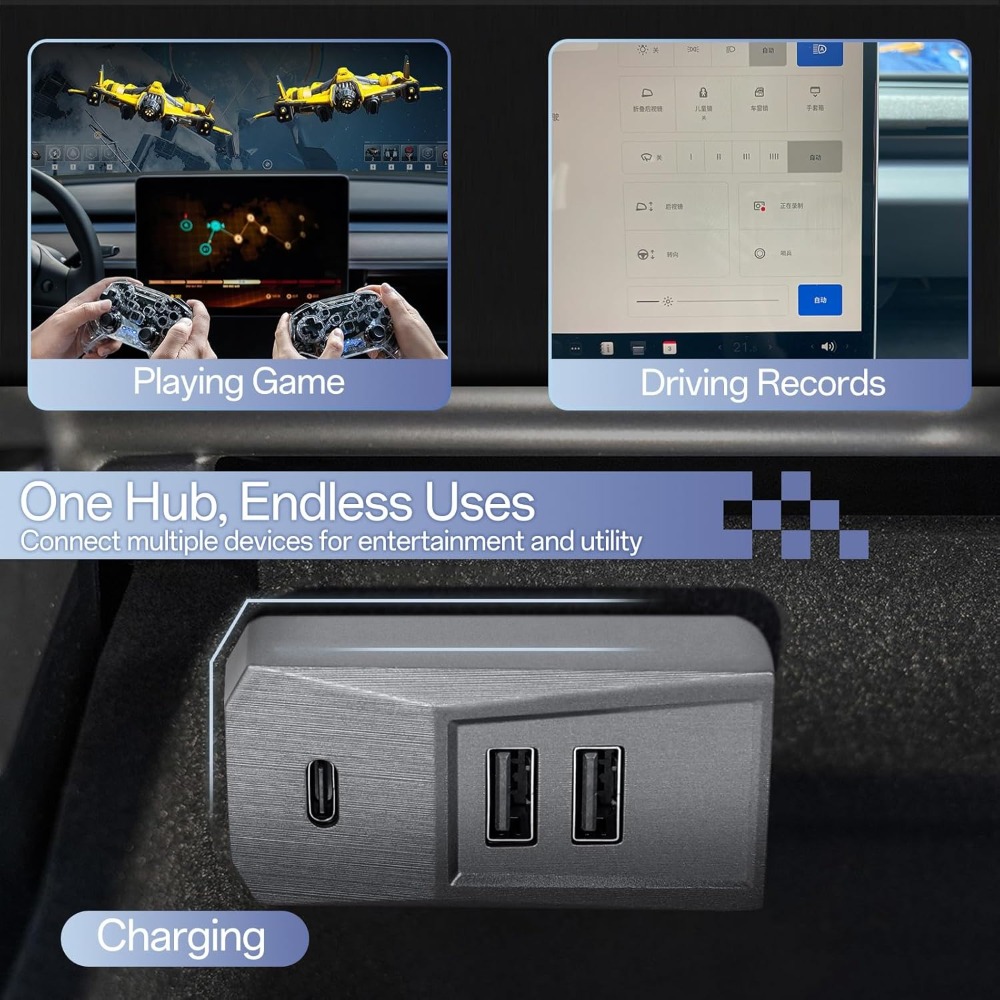 Plug and Play 4 Port Glovebox  - Docking Station Usb C reseña y precio