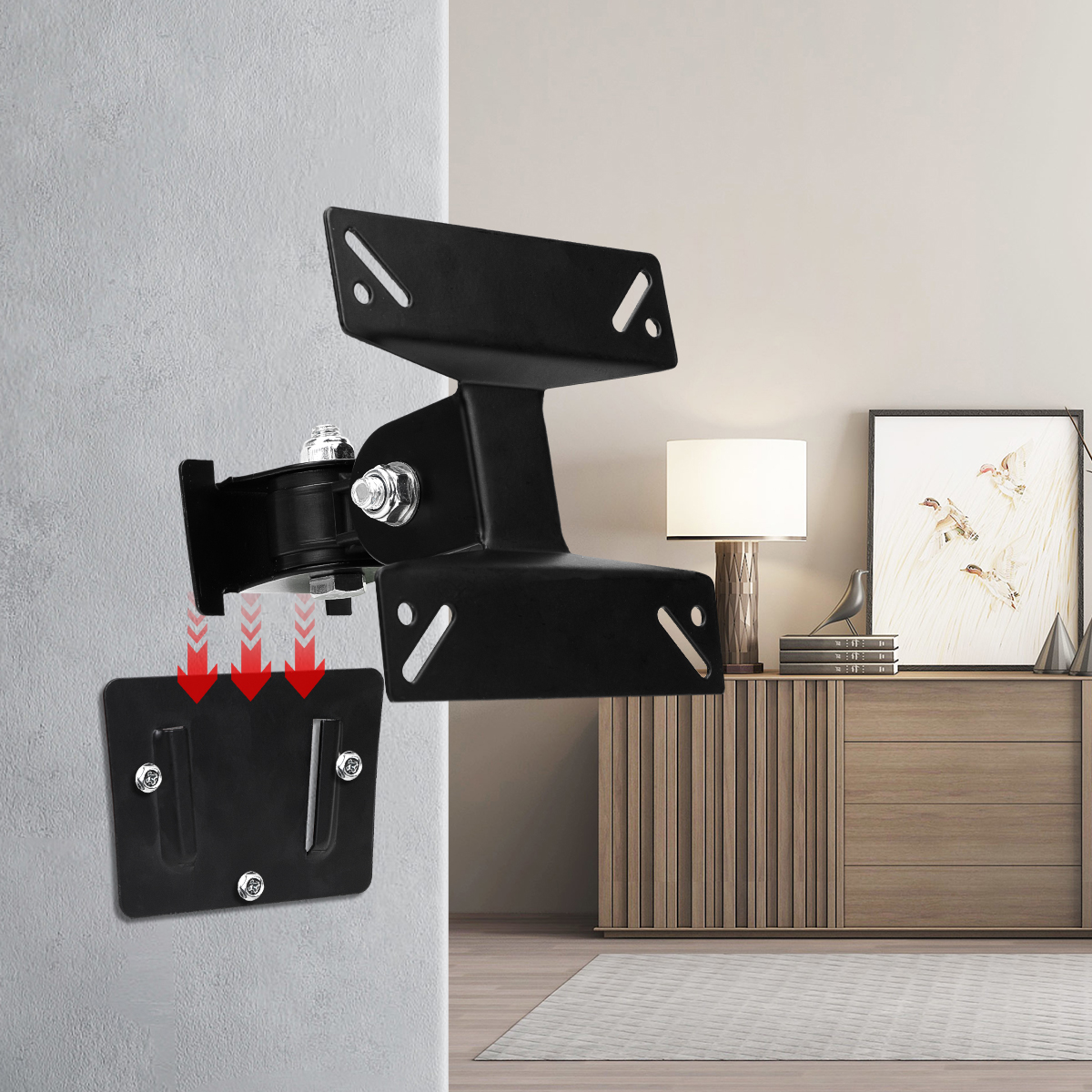 180° Swivel Iron TV Mount Brac - Flat Panel Mount Tilt reseña y precio