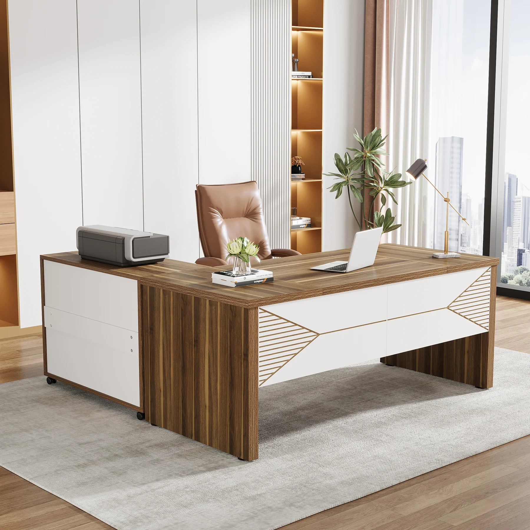 Tribesigns   Modern Luxury L S - Office Tech Desk reseña y precio