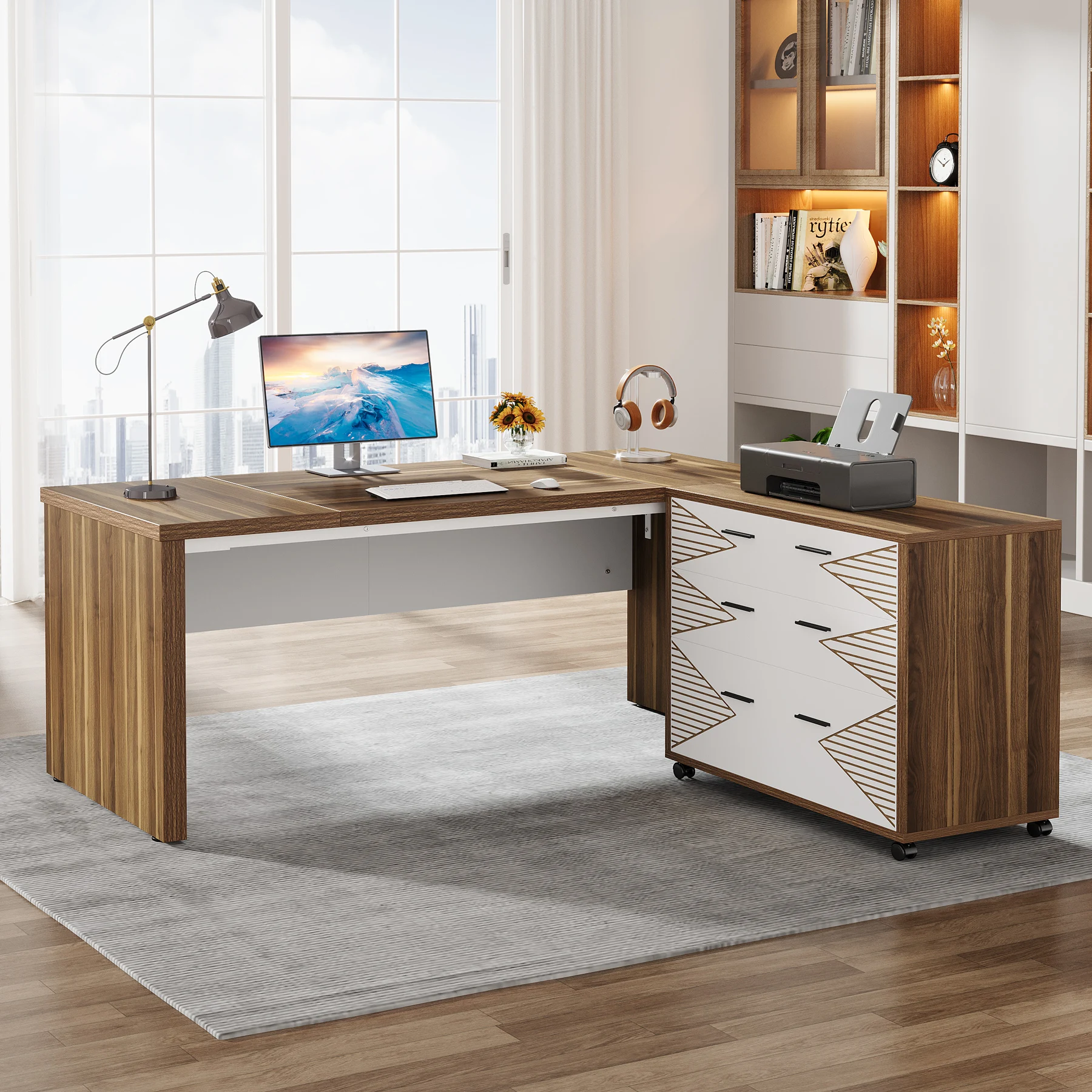 Tribesigns   Modern Luxury L S - Office Tech Desk reseña y precio