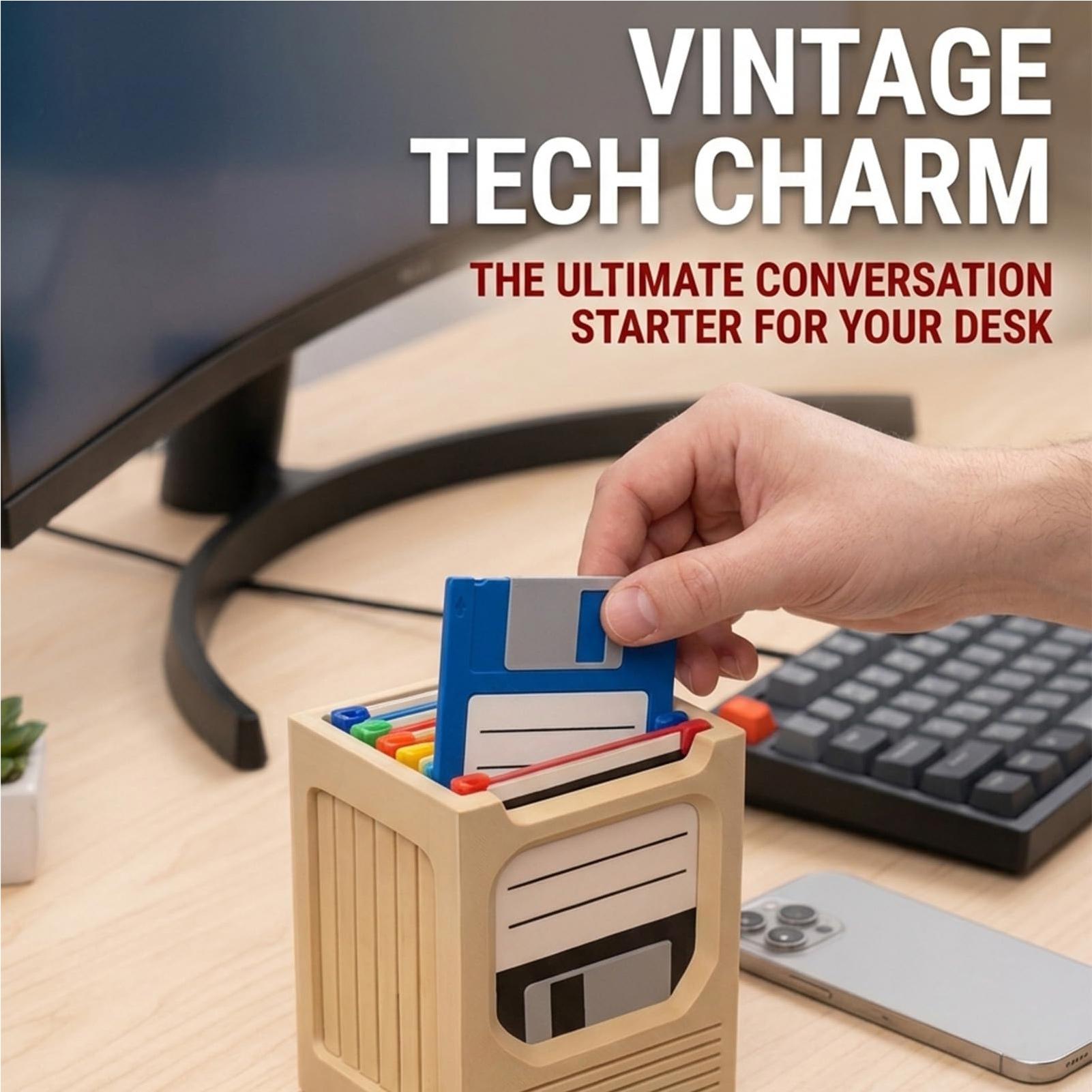 Retro Tech Coaster Holder Set  - Office Tech Desk reseña y precio